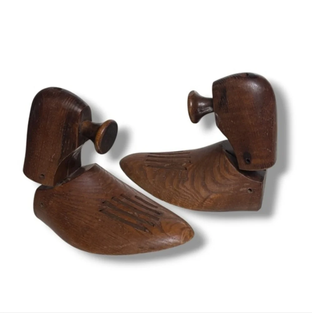 VINTAGE Dark Brown Wooden Shoe Stretcher Forms Mid-Century Modern Decor